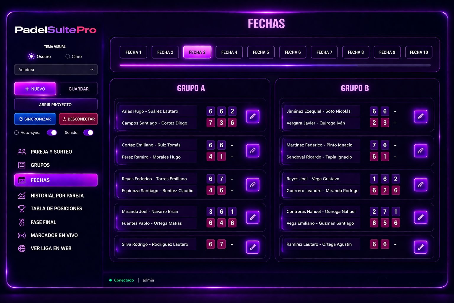 Captura 2 — Fixture y resultados